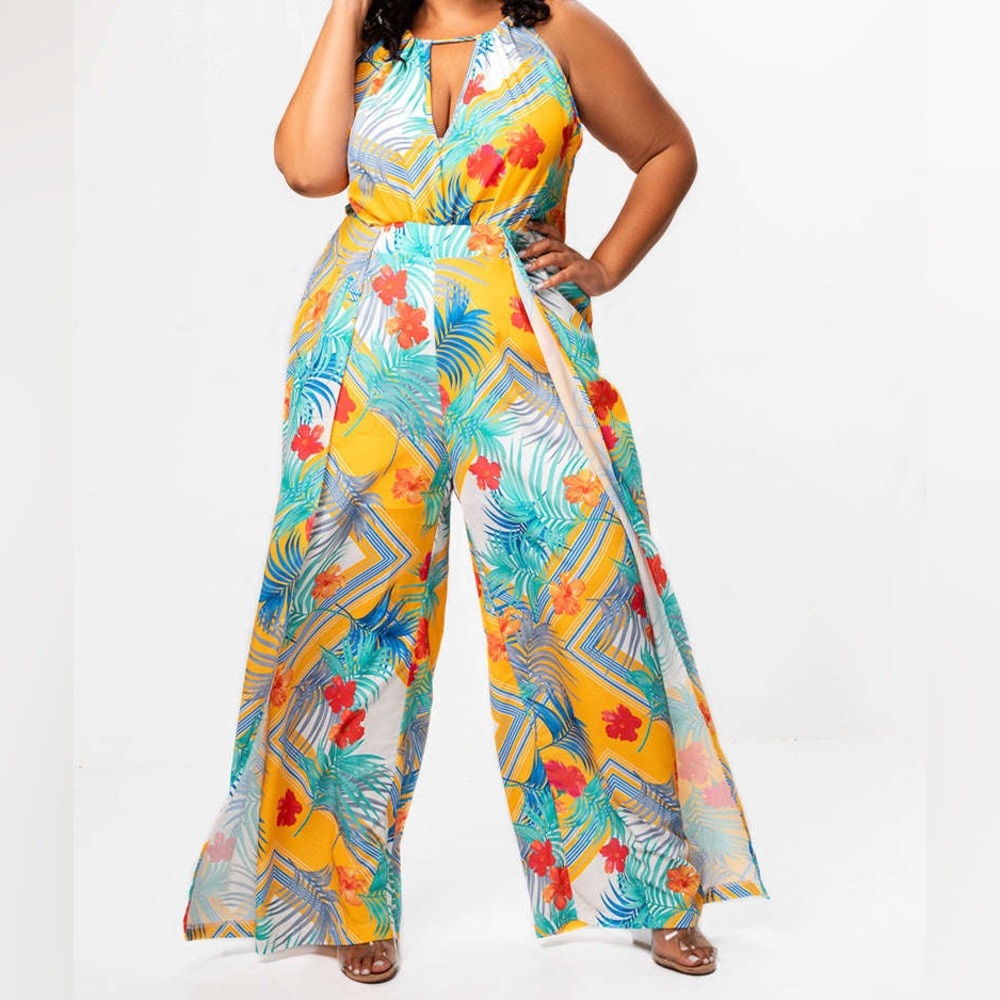 L'ATISTE Vibrant Floral Jumpsuit